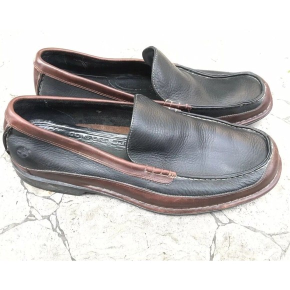 Timberland Slip On Leather Loafers Men\'s Blk Brn Smart Comfort System Shoes 12 Men main image 3